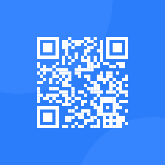 QR code with blue background